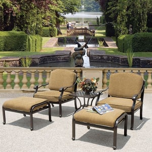Savannah 5 Piece Outdoor Club Chair Set in Powder Coat Finish by Bridgeton Moore - AFD-11232253