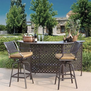 Savannah 3 Piece Outdoor Bar Set in Powder Coat Finish by Bridgeton Moore - AFD-11232296