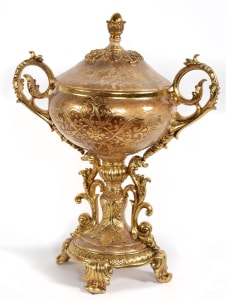 Medici Elegant Urn with Lid in Gold Finish by AFD Home - AFD-11273696