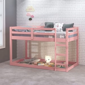 Gaston II Twin Loft Bed in Pink Finish by Acme - 00768