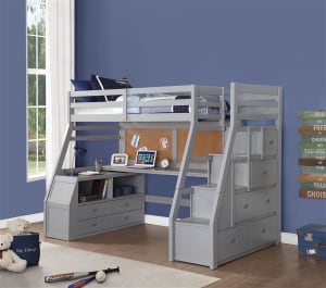 Jason II Twin Loft Bed in Gray Finish by Acme - 37445