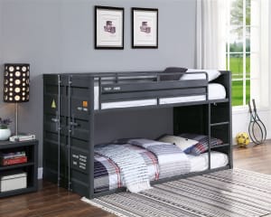 Cargo Twin/Twin Bunk Bed in Gunmetal Finish by Acme - 37815