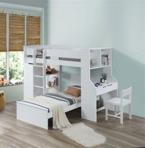 Ragna Twin/Twin Loft Bed in White Finish by Acme - 38060-2