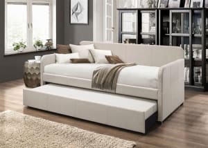 Jagger Contemporary Twin Daybed with Trundle in Fog Fabric Finish by Acme - 39190
