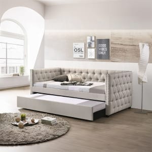 Romona Contemporary Daybed W/Trundle in Beige Finish by Acme - 39440