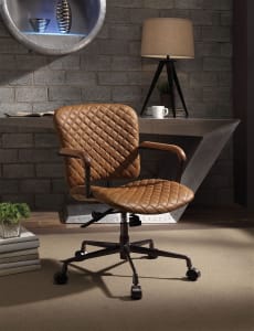 Josi Office Chair in Coffee Top Grain Leather Finish by Acme - 92029