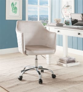 Cosgair Office Chair in Champagne Velvet & Chrome Finish by Acme - 92506