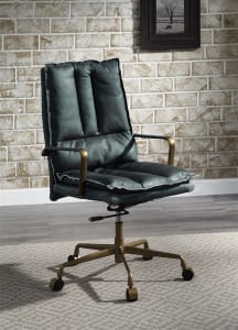 Tinzud Office Chair in Dark Green Top Grain Leather Finish by Acme - 93166