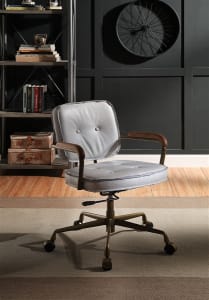 Siecross Office Chair in Vintage White Top Grain Leather Finish by Acme - 93172