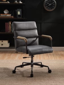 Halcyon Office Chair in Gray Top Grain Leather Finish by Acme - 93242