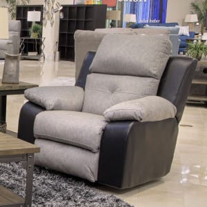 Felix Swivel Glider Recliner in Black and Granite Fabric by Catnapper - 1140-5