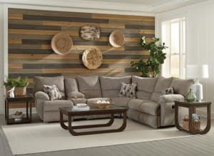 Elliott Lay Flat Reclining Sectional in Pewter Chenille Fabric by Catnapper - 225-P