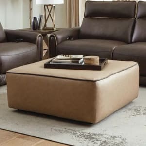 Nico Castered Cocktail Ottoman in Khaki Fabric by Catnapper - 350-12-K