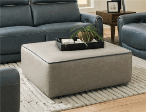 Nico Castered Cocktail Ottoman in Silver Fabric by Catnapper - 350-12-S