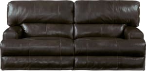 Wembley Lay Flat Reclining Sofa in Chocolate Leather by Catnapper - 4581-CH