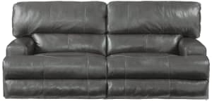 Wembley Lay Flat Reclining Sofa in Steel Leather by Catnapper - 4581-S