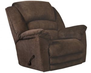 Rialto Chaise Rocker Recliner with X-tra Comfort Footrest in Chocolate Fabric by Catnapper - 47752-CH