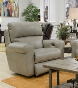 Torretta Power Lay Flat Recliner in Putty Leather by Catnapper - 64570-7-P