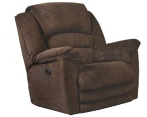 Rialto Power Lay Flat Recliner with X-tra Comfort Footrest in Chocolate Fabric by Catnapper - 647757-CH