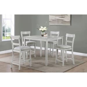 Henderson 5 Piece Counter Height Dining Room Set in Driftwood Finish by Crown Mark - CM-2754DW-SET