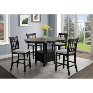 Hartwell 5 Piece Counter Height Dining Room Set in Light Grey Finish by Crown Mark - CM-2795LG-5P