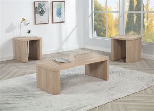 Ashton 3 Piece Cocktail Table Set in Wood Finish by Crown Mark - CM-4231SET