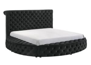 Brigitte Storage Queen Bed in Black Finish by Crown Mark - CM-5202BK-Q