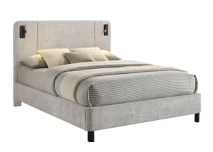 Freya Queen Bed in Light Grey Finish by Crown Mark - CM-5272LG-Q
