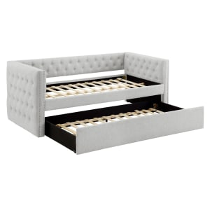 Trina Transitional Tufted Upholstered Daybed in Dove Grey Finish by Crown Mark - CM-5335DV
