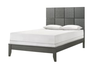 Denker Queen Panel Bed in Gun Metal Finish by Crown Mark - CM-B4715-Q