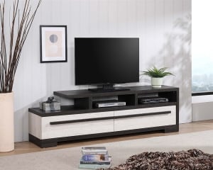 Remington TV Stand in Chalk and Ebony Finish by Crown Mark - CM-B8162-9