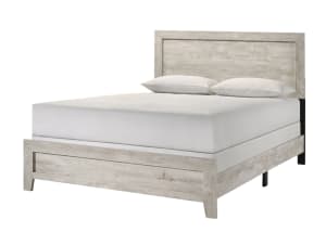 Millie Queen Panel Bed in Whitewashed Finish by Crown Mark - CM-B9220-Q-BED