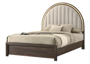 Noreen Queen Panel Bed in Rich Walnut Finish by Crown Mark - CM-B9285-Q