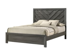 Valor Queen Panel Bed in Grey Finish by Crown Mark - CM-B9335-Q