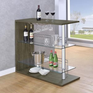 Prescott Bar Unit in Weathered Grey Finish by Coaster - 100156