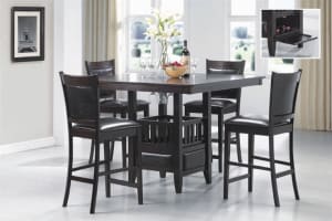 Jaden 5 Piece Counter Height Dining Set in Rich Cappuccino Finish by Coaster - 100958