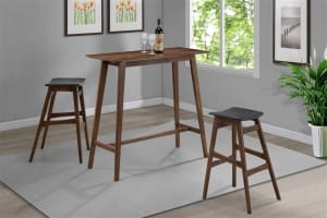 Finnick 3 Piece Rectangular Pub Height Bar Set in Walnut Finish by Coaster - COA-101436