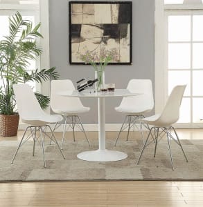 Lowry 5 Piece Dining Set in White Finish by Coaster - 105261-W