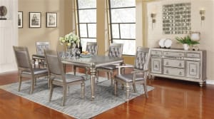 Bling Game 7 Piece Dining Set in Metallic Platinum Finish by Coaster - 106471