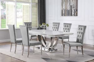 Kerwin 5 Piece Dining Set in Chrome Finish by Coaster - 111101-G