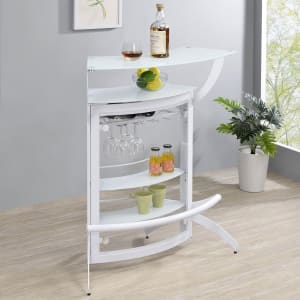 Contemporary Modular White Metal Bar Unit by Coaster - 182136