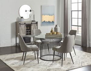 Granvia 5 Piece Dining Set in Gunmetal Finish by Coaster - 193511