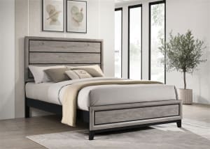 Valen Queen Panel Bed in Light Taupe Finish by Coaster - 215911Q