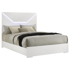 Ives Queen Panel Bed in White High Gloss Finish by Coaster - 224941Q