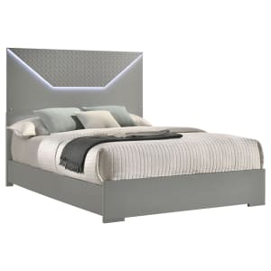 Ives Queen Panel Bed in Grey High Gloss Finish by Coaster - 224971Q
