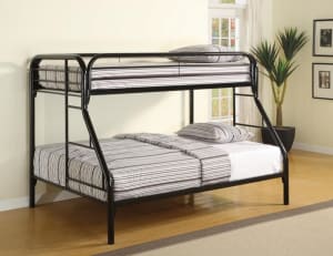 Morgan Twin/Full Bunk Bed in Black Finish by Coaster - 2258K