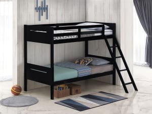 Littleton Twin Twin Bunk Bed in Black Finish by Coaster - 405051BLK