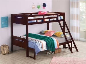 Littleton Twin Full Bunk Bed in Espresso Finish by Coaster - 405052BRN