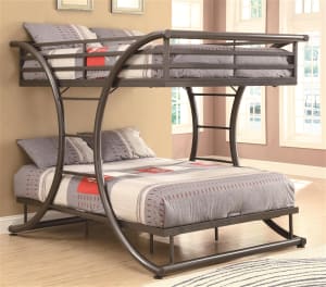 Stephan Full Full Bunk Bed in Gunmetal Finish by Coaster - 460078