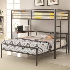 Fisher Twin Full Metal Workstation Loft Bed by Coaster - 460229-SET